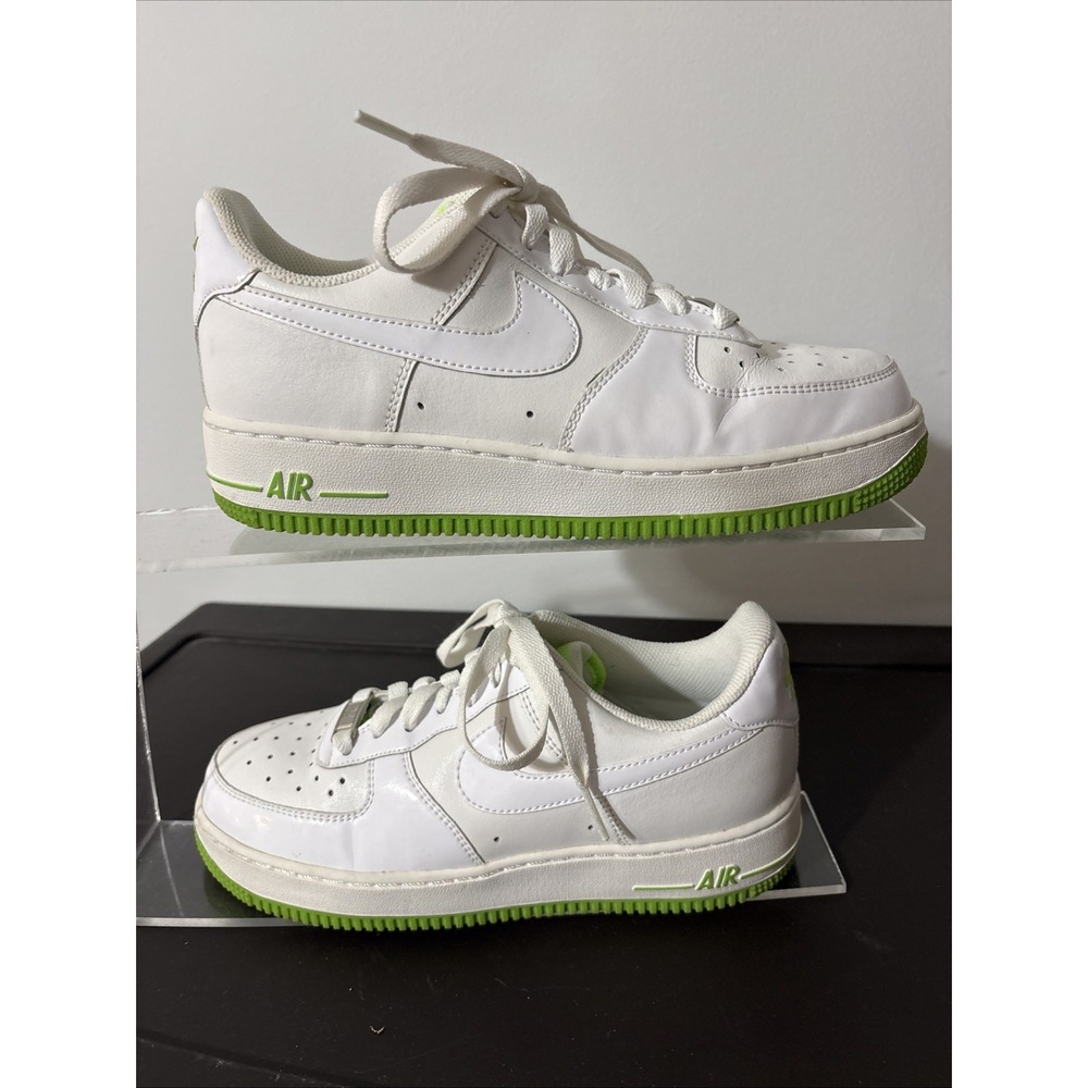 Nike Air Force 1 Low White Lime Green Y2K Leather Sneakers Womens 7.5 315115-911